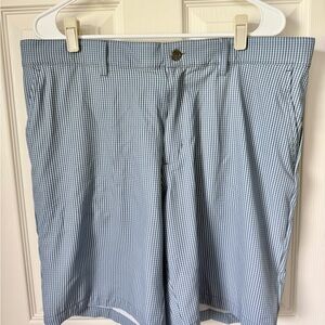 Mens 36 Adidas Ultimate‎ 365 Gingham White/Blue Check Performance Shorts NWT